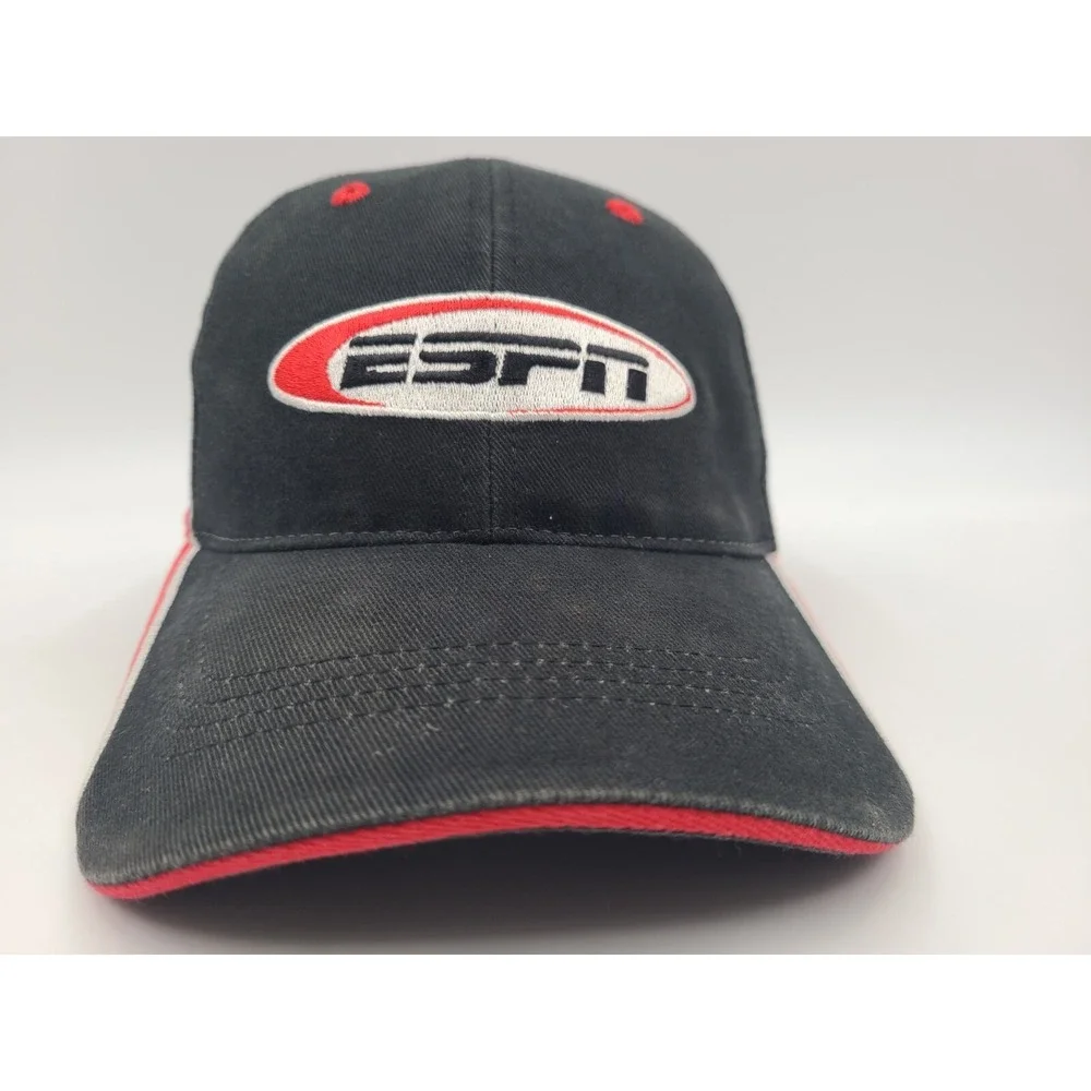 ESPN Worldwide Leader In Sports Strapback Adjustable Hat Cap Men Women Black Red